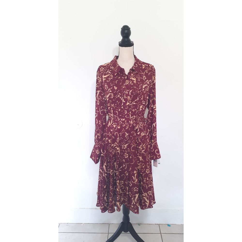Nanette Lepore  Shirtdress with Belt Sz 14 - Picture 5 of 11
